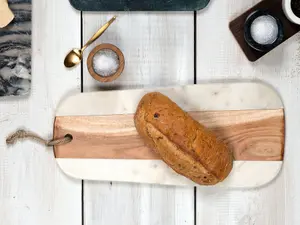 Artesà Marble and Acacia Wood Serving Board