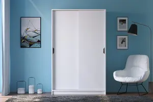 BERGEN Sliding Door White Wardrobe