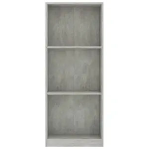 Berkfield 3-Tier Book Cabinet Concrete Grey 40x24x108 cm Engineered Wood