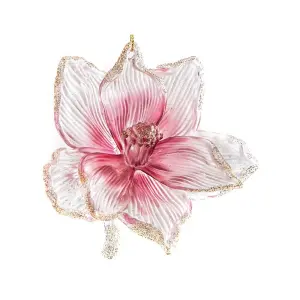 Premier Acrylic Flower Christmas Decoration Pink (10cm)