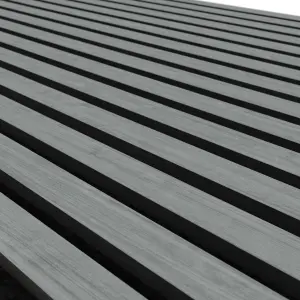 Rich Grey Acoustic slat wood wall panel