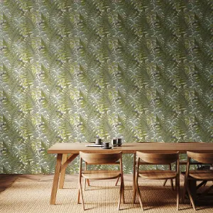 Hoopla Walls Wild Ferns Juniper Smooth Matt Wallpaper