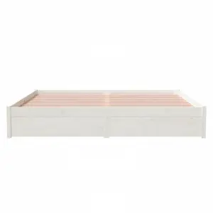 Berkfield Bed Frame White Solid Wood 180x200 cm Super King Size