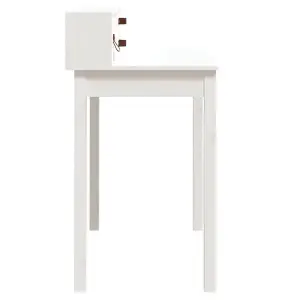 Berkfield Desk White 110x50x93 cm Solid Wood Pine