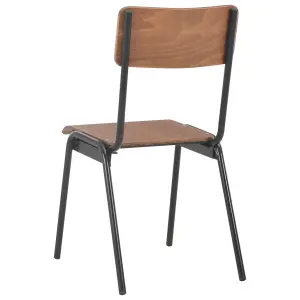 Berkfield Dining Chairs 4 pcs Brown Solid Plywood Steel