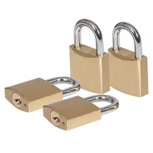 Smith & Locke Brass Open shackle Padlock (W)40mm, Pack of 4