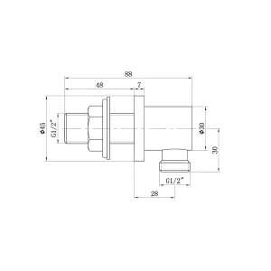 ENKI Chrome Round Elbow Outlet Solid Brass Shower Connector L04