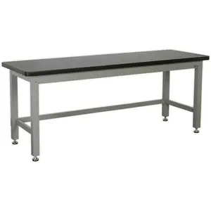 Heavy Duty Steel Industrial Workbench with Adjustable Feet and Laminate Worktop