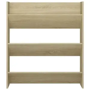 Berkfield Wall Shoe Cabinet Sonoma Oak 80x18x90 cm Engineered Wood