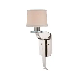 Elstead Sutton Place 1 Light Indoor Candle Wall Light Imperial Silver with Shade, E27