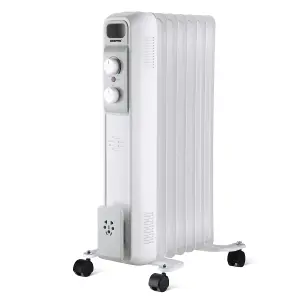 Geepas Electric 1500W Portable Oil Filled Heater Radiator 7 fin White