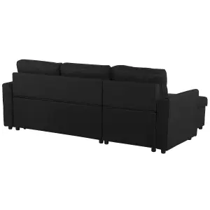 Corner Sofa NESNA Black Fabric Left Hand