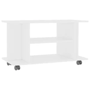 Berkfield TV Cabinet with Castors White 80x40x40 cm Engineered Wood