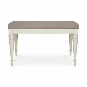 Moira Extendable Solid Wood Base Dining Table Soft Grey / 77cm H x 140cm W x 90cm D