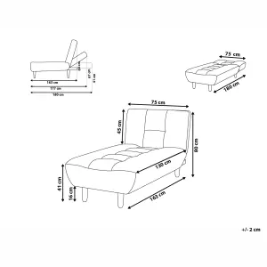 Fabric Chaise Lounge Grey ALSTEN