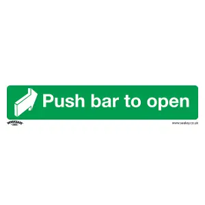 Sealey Safe Conditions Safety Sign Push Bar To Open Rigid Plastic x10 SS29P10