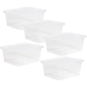 2 x 12 Litre Multipurpose Plastic Storage Containers Useful Boxes Complete With Lids