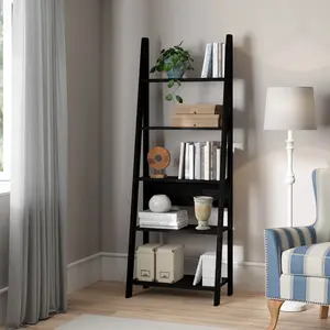 Arelious Ladder Bookcase Black