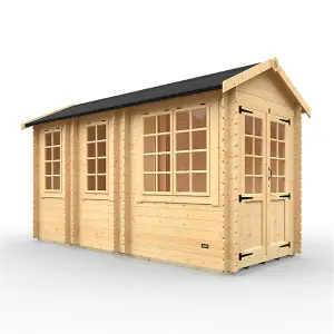 14ft x 6ft (4050mm x 1750mm) Horsforth "The Burlington" 19mm Log Cabin with 4 Windows