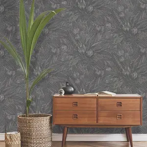 Alchemy Wallpaper Collection Susara Charcoal Holden 65822