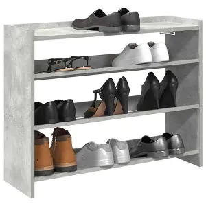 Berkfield Shoe Rack Concrete Oak 80x25x61.5 cm Engineered Wood