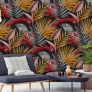 Superfresco Easy Multicolour Leaves Smooth Wallpaper Sample