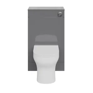 GoodHome Imandra Gloss Grey Freestanding Toilet cabinet (H)840mm (W)500mm