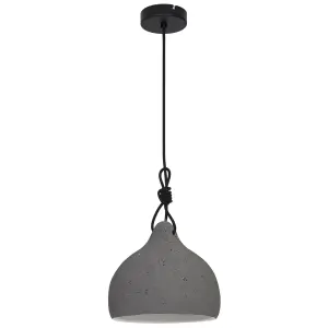 GoodHome Aulavik Grey Stone effect Pendant ceiling light, (Dia)220mm