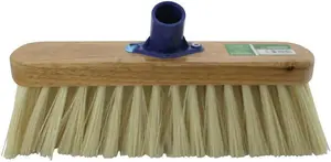 2 X Wooden Varnish Broom Head 12 Inch Brush Soft Cream Bristle Cleaning