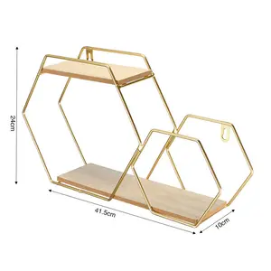 Chumbley 2 Piece Hexagon Metal Tiered Shelf