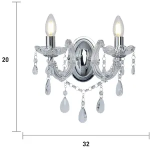 Kelly Mild Steel Candle Wall Light Chrome