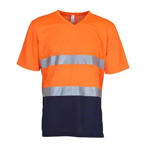 Yoko Mens Cool Super Hi-Vis Lightweight V Neck Safety T-Shirt