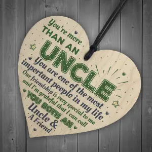 Red Ocean Uncle Friendship Gift Handmade Wooden Hanging Heart Birthday Gift For Uncle Plaque Keepsake