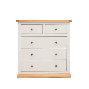 Trevi 5 Drawer Chest of Drawers Brass Knob