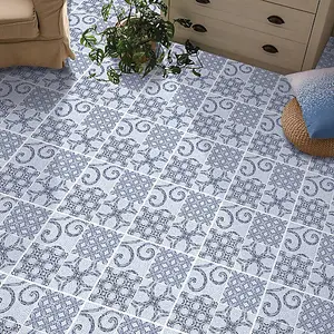 d-c-fix Roman Mosaic Blue Self Adhesive Vinyl Floor Tiles Pack of 11 (1sqm)