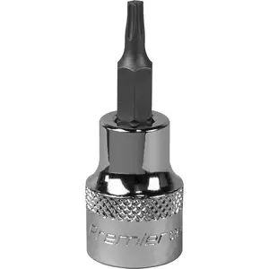 Premium T15 TRX Star Socket Bit - 3/8 Inch Square Drive with Knurled Grip