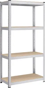 SONGMICS 4-Tier Shelving Unit, Steel Storage Shelf, Shelving Unit for Storage, Boltless, for Garage, Shed, Silver