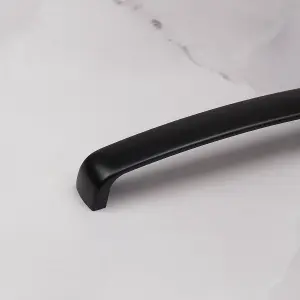 160mm Matt Black Cabinet Handle Curved Cupboard Door Drawer Pull Wardrobe Furniture Replacement Upcycle Dark Hardware