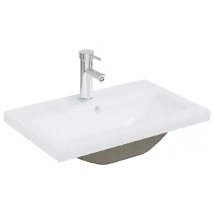 Built-in Basin with Faucet 61x39x18 cm Ceramic White