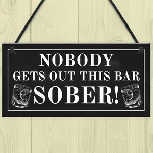 Funny Bar Sign For Home Hanging Garden Pub Plaque Gin Wine Gift