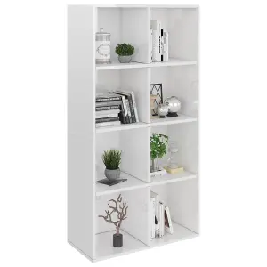 Berkfield Book Cabinet/Sideboard High Gloss White 66x30x130 cm Engineered Wood