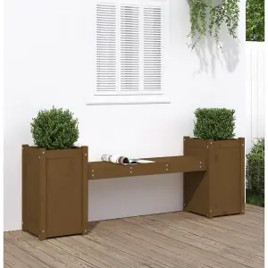 Berkfield Planter Bench Honey Brown 180x36x63 cm Solid Wood Pine