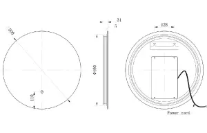 Aquarius Muse 500mm Round Back-Lit LED Mirror AQMU0024