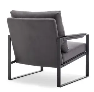 Faux Leather Suede Grey Graziana Accent Chair