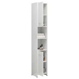 Berkfield 3 Piece Bathroom Furniture Set High Gloss White Engineered Wood