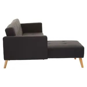 Interiors by Premier Hagen Black Large Corner Sofa Bed