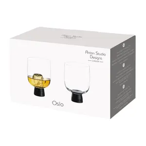 Oslo DOF Tumblers (Set of 2) Clear/Black