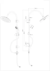 GoodHome Blyth Wall-mounted Diverter Shower kit with 2 shower heads