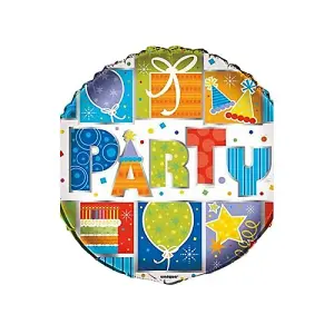 Unique Party Theame Celebration Foil Balloon Multicoloured (One Size)