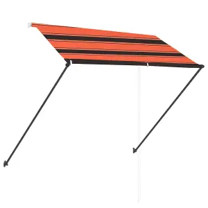 Berkfield Retractable Awning with LED 250x150 cm Orange and Brown